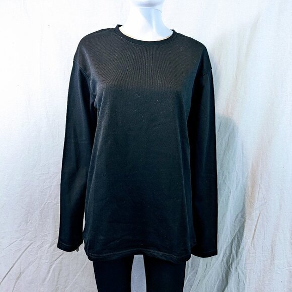 NWOT Black Long Sleeve Pullover Sweatshirt Top Size M - Picture 5 of 5